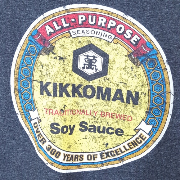 Kikkoman Soy Sauce Gray Graphic Tee Shirt Large - Picture 3 of 4